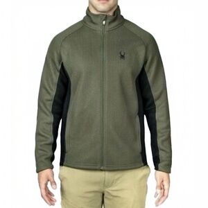 NWT Spyder Men’s Foremost Sherpa Fleece Lined Full Zip Jacket Olive Black Size L